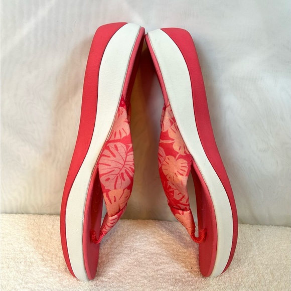 New Clarks Cloudsteppers Arla Glison Sandals Flip Flops Coral  Size 11 - Picture 7 of 10